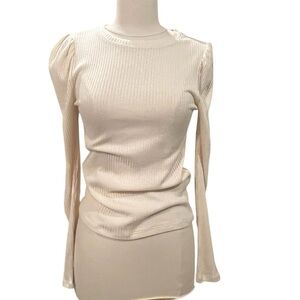 NWT Z Supply Ribbed Puff Sleeve Sweater  Size Small